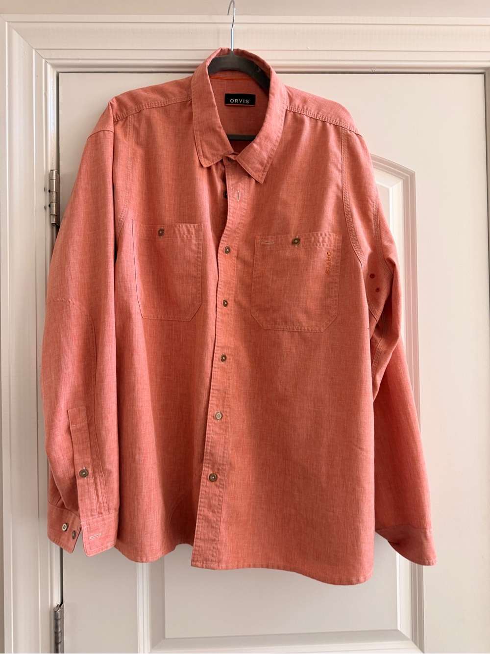 Orvis Coral-Red Men's Long-Sleeve Button-Down Shirt